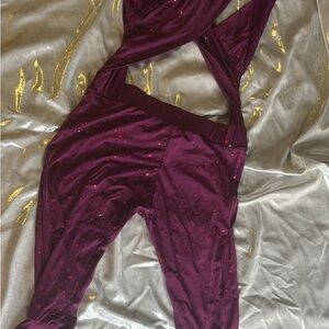 Burgundy Sequin Jumpsuit SELENA